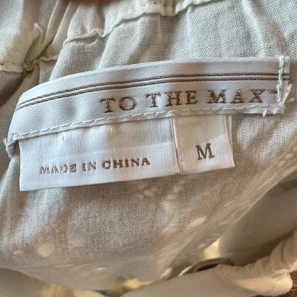 NWOT To The Max Womens Strapless Eyelet Midi Dress in Brown & Cream Size Medium - Picture 4 of 8